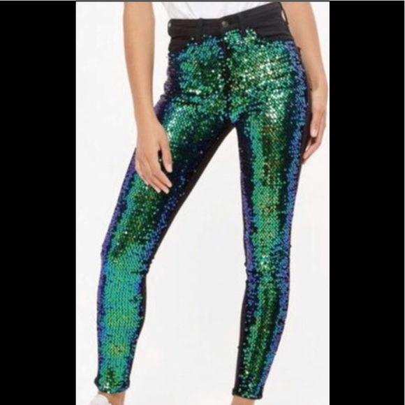 topshop holographic jeans